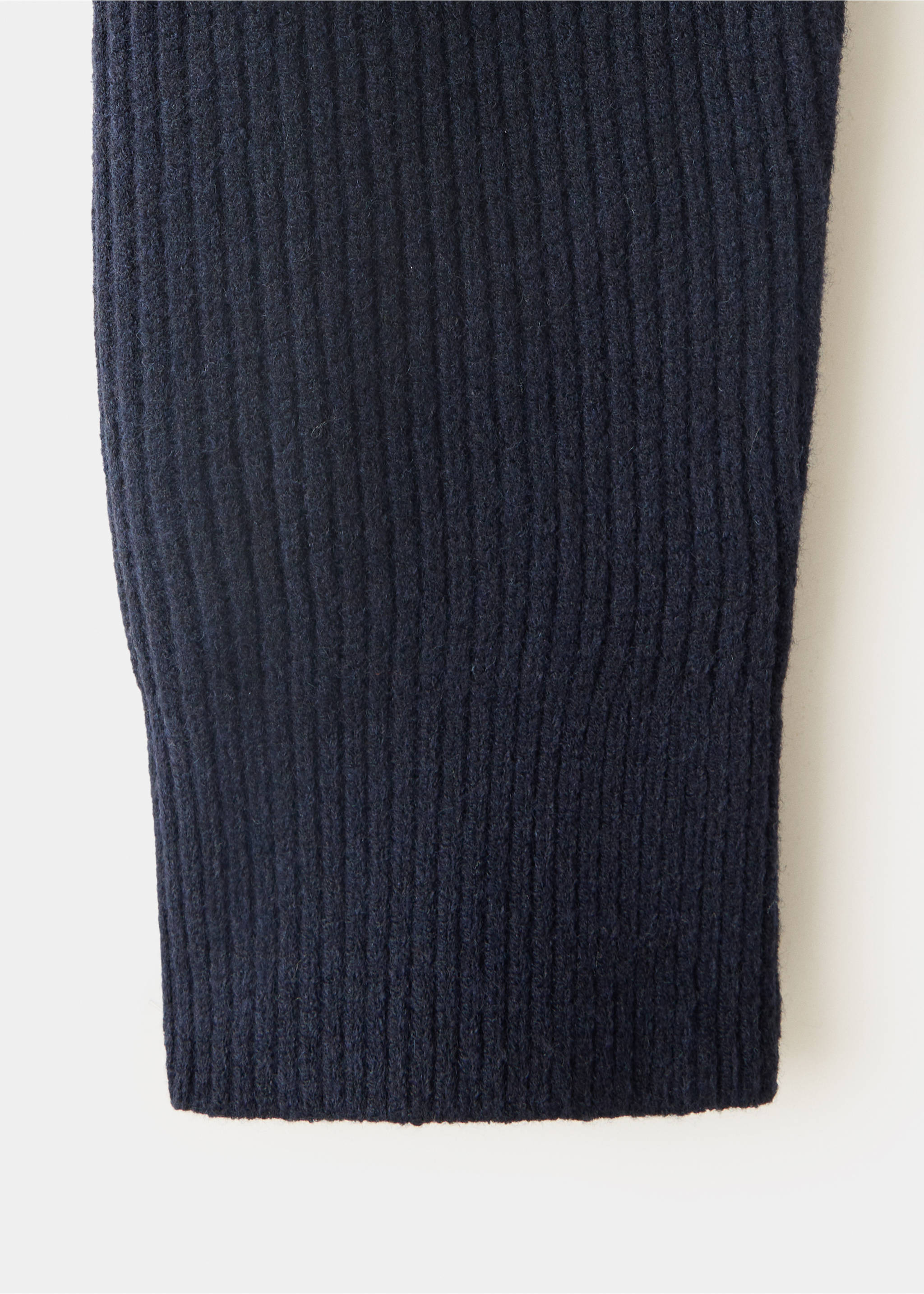 Ribbed wool-cotton blend polo shirt - Details of the article 0, Navy. Ref: 37087915-00.