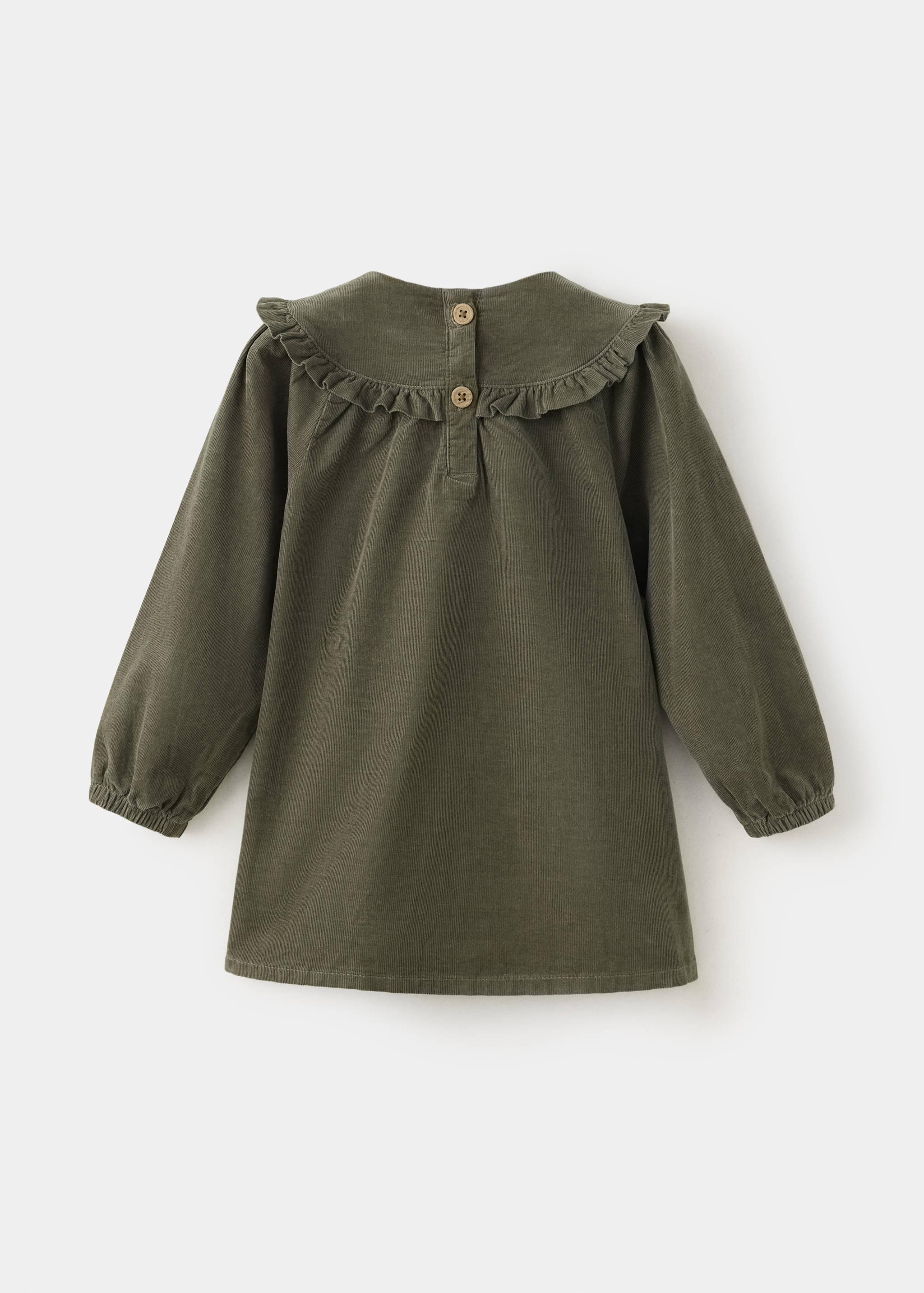 Corduroy dress with ruffle detail - Reverse of the article
