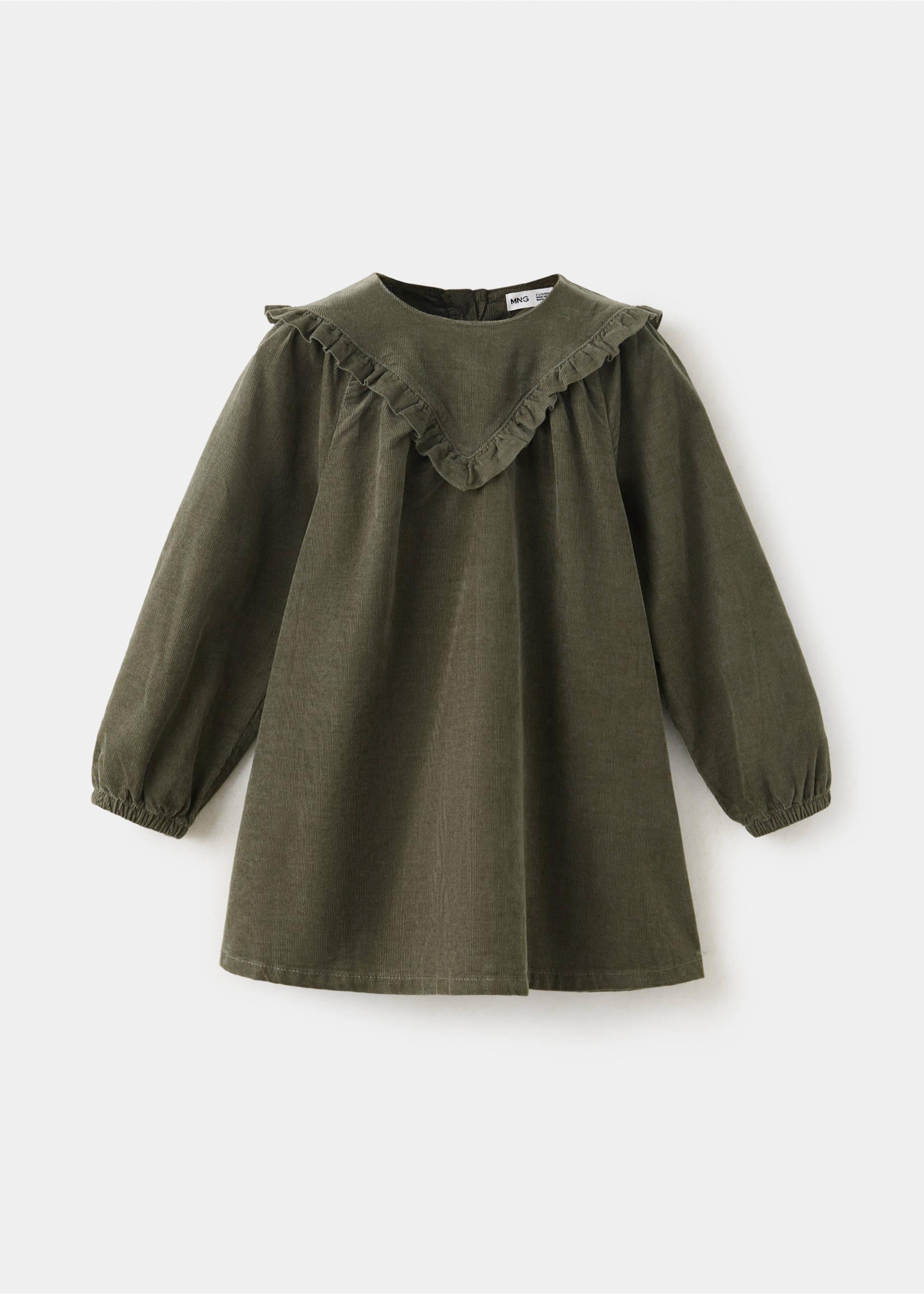 Corduroy dress with ruffle detail - Article without model, Khaki. Ref: 37087918-00.