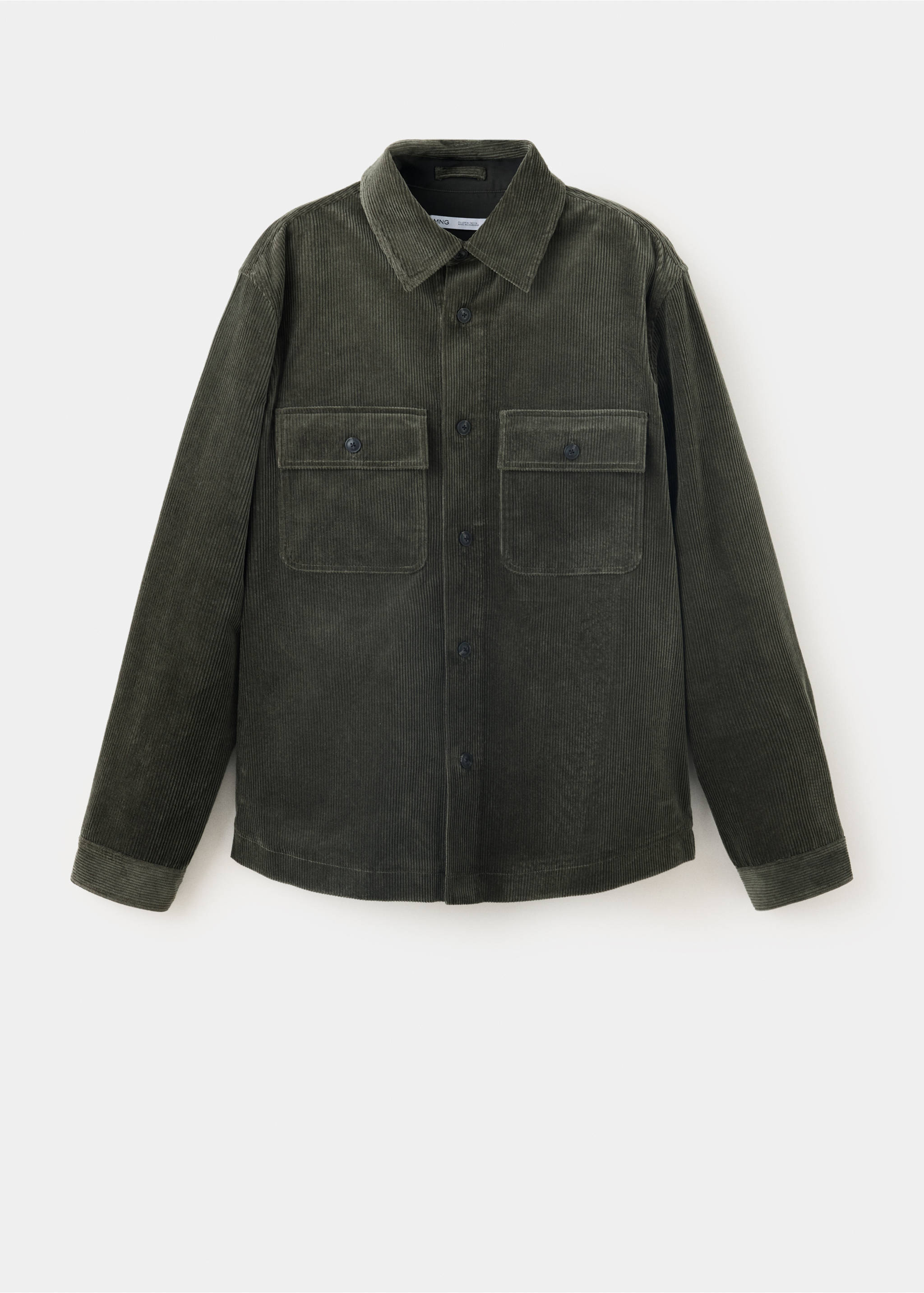 Corduroy overshirt with pockets - Article without model, Dark Green. Ref: 37087920-00.