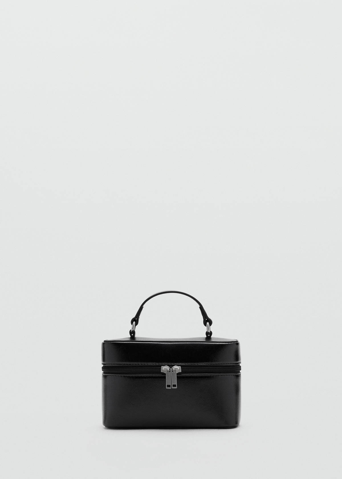 Structured faux leather bag — Black