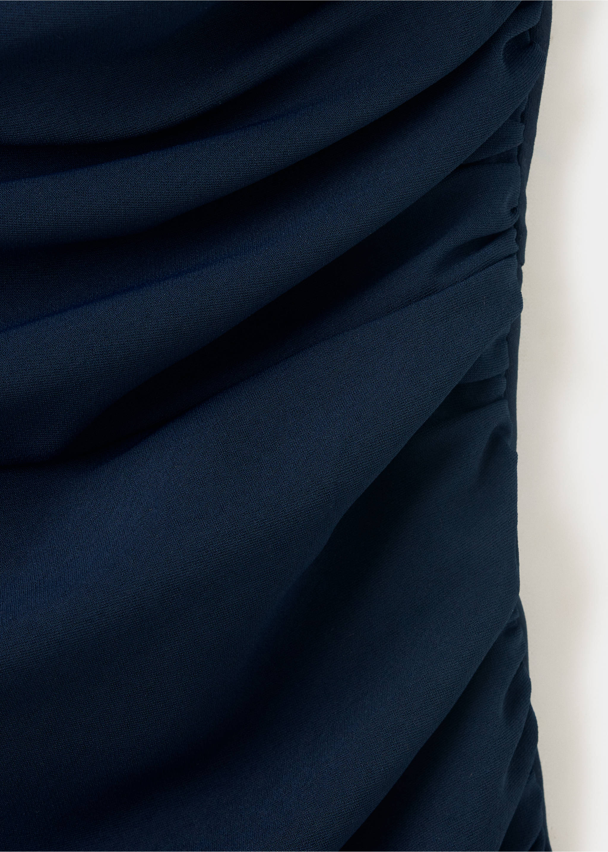 Draped dress with brooch - Details of the article 0, Dark Navy. Ref: 37087941-00.