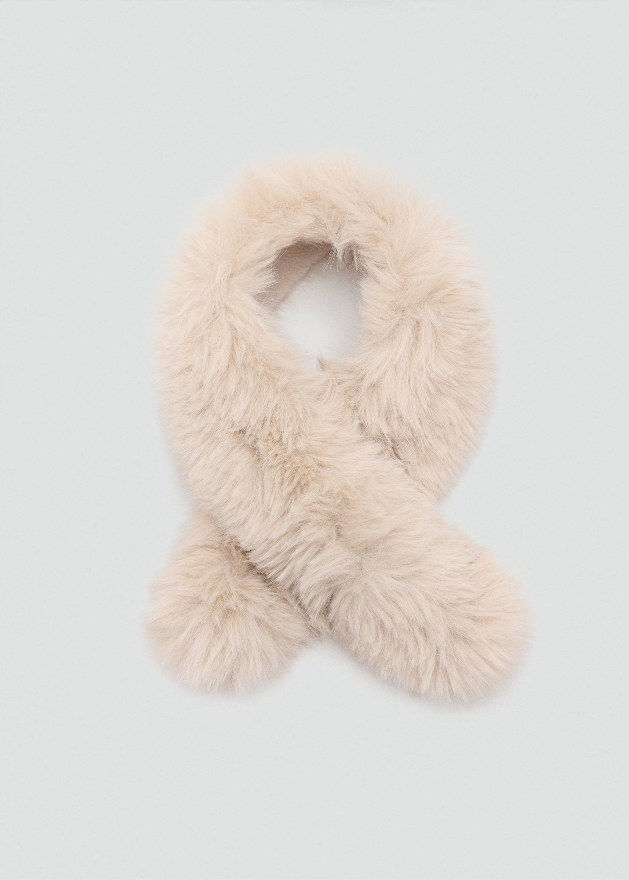 Bufanda de
 efecto pelo en color beige con textura suave y mullida., Crudo. Ref: 37088268-00.