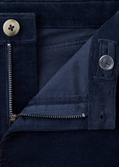 Corduroy straight trousers — Navy 5