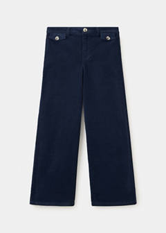 Corduroy straight trousers — Navy 2