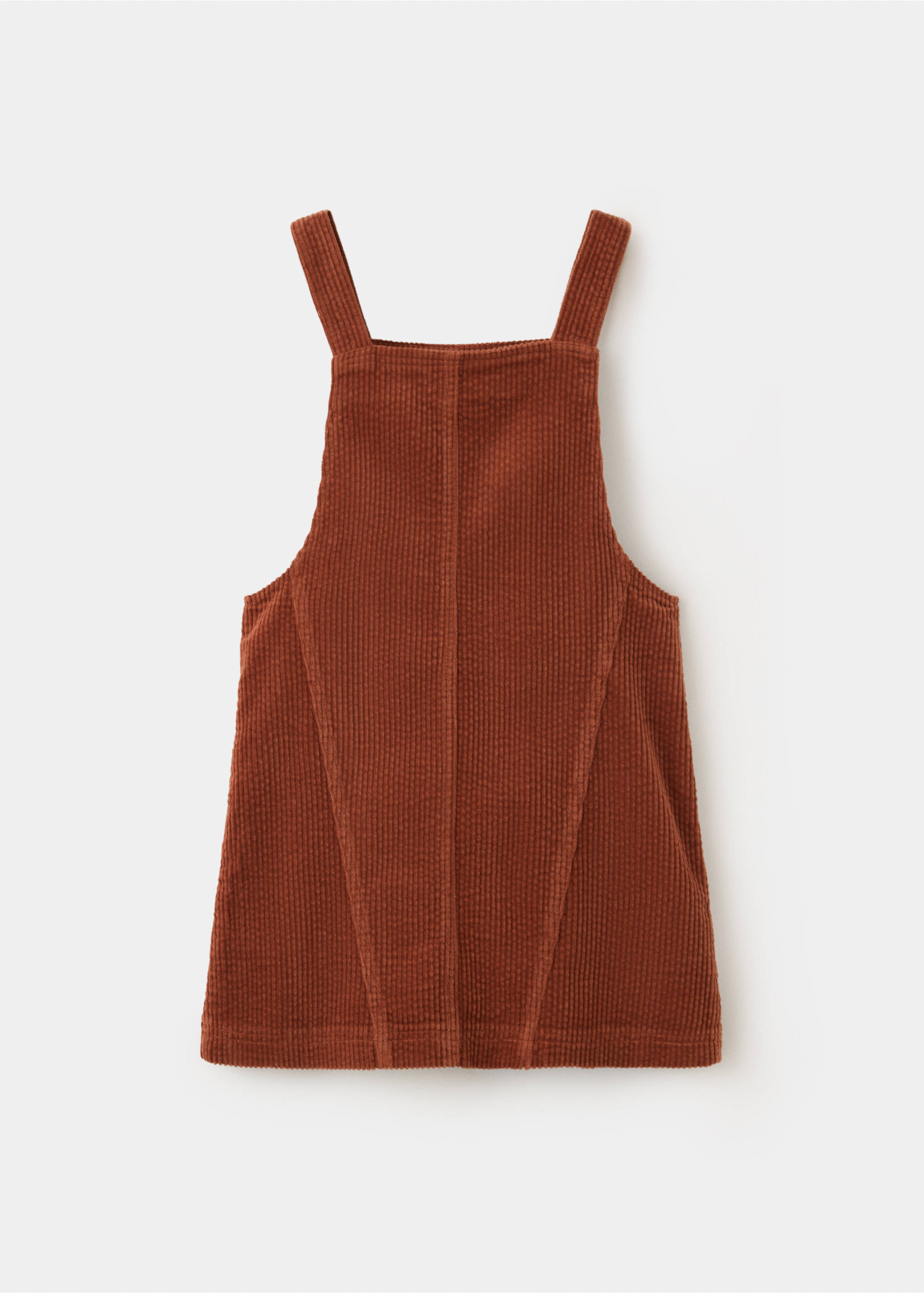 Rust-brown children's corduroy pinafore, back view, Russet. Ref: 37088270-00.