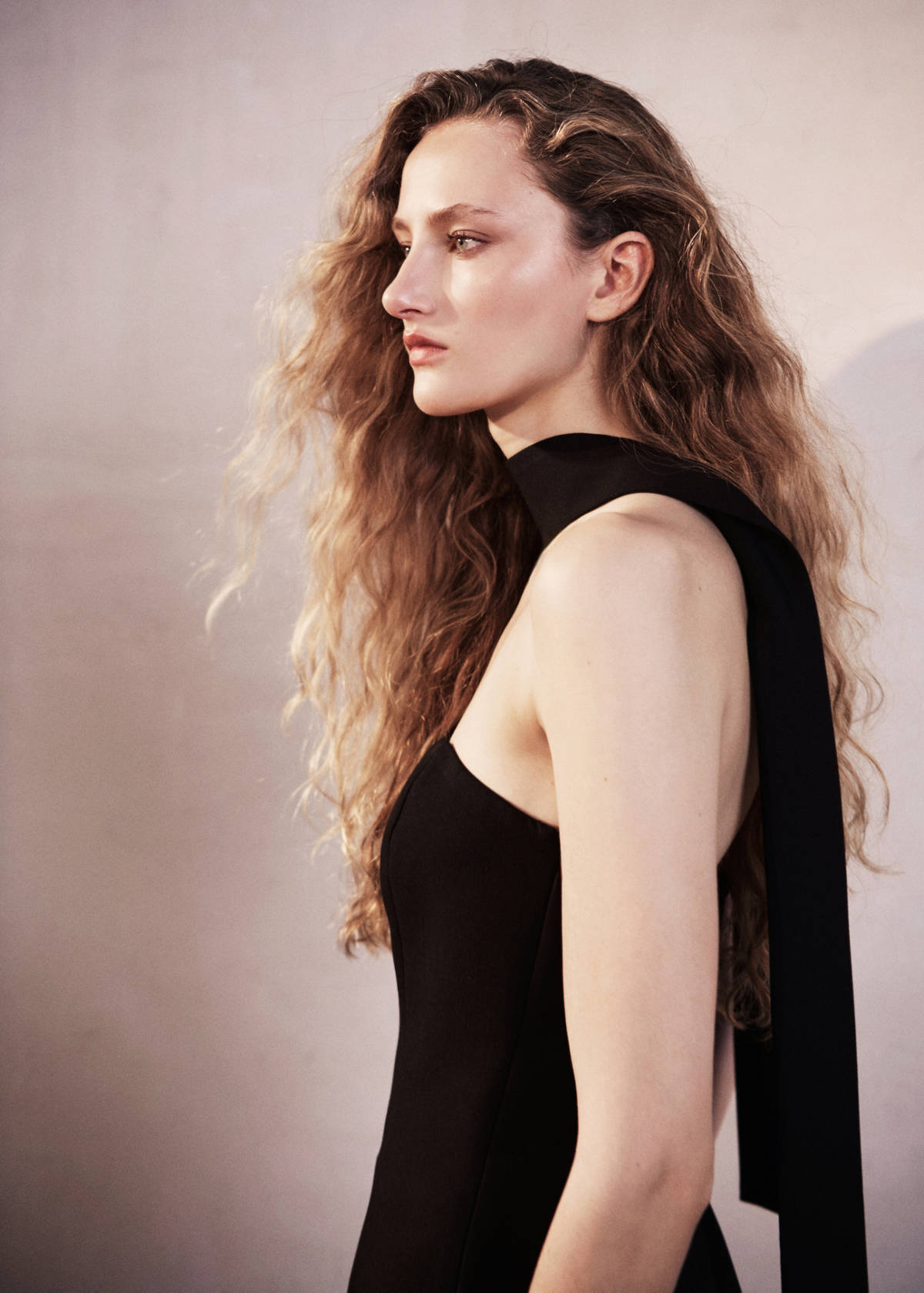 Strapless scarf top — Black