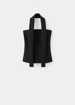 Strapless scarf top — Black 5