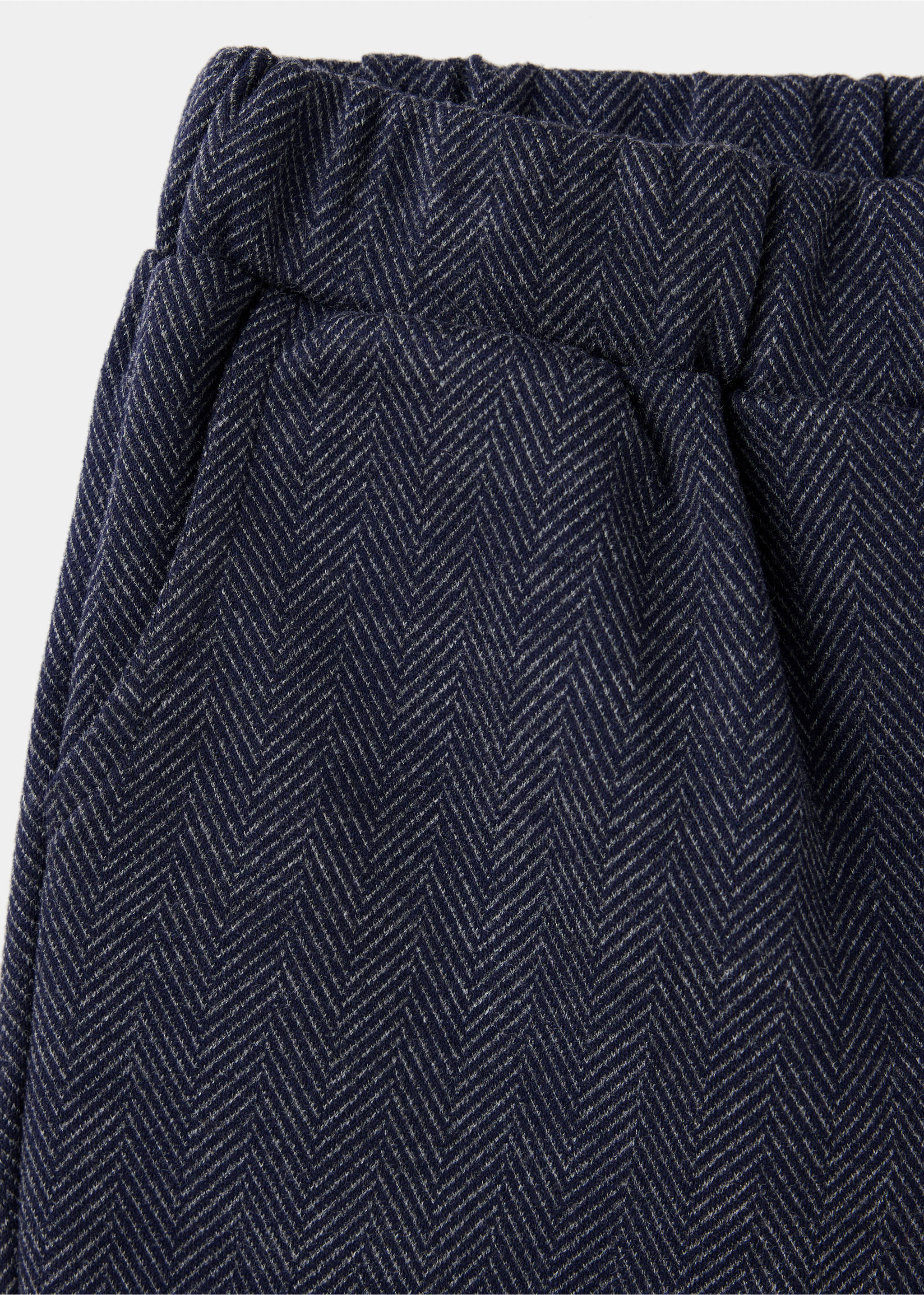 Navy blue herringbone trousers detail, Navy. Ref: 37088281-00.