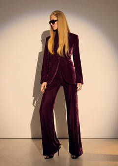 Velvet suit trousers — Maroon 2