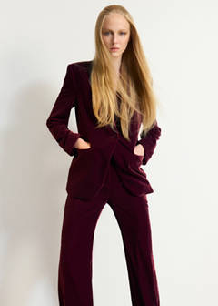 Velvet suit trousers — Maroon 1