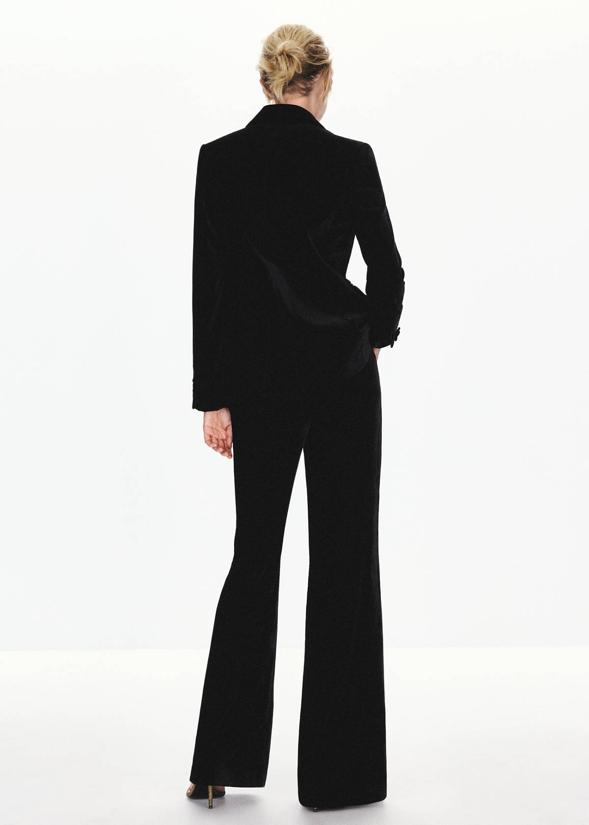 Velvet suit trousers — Black