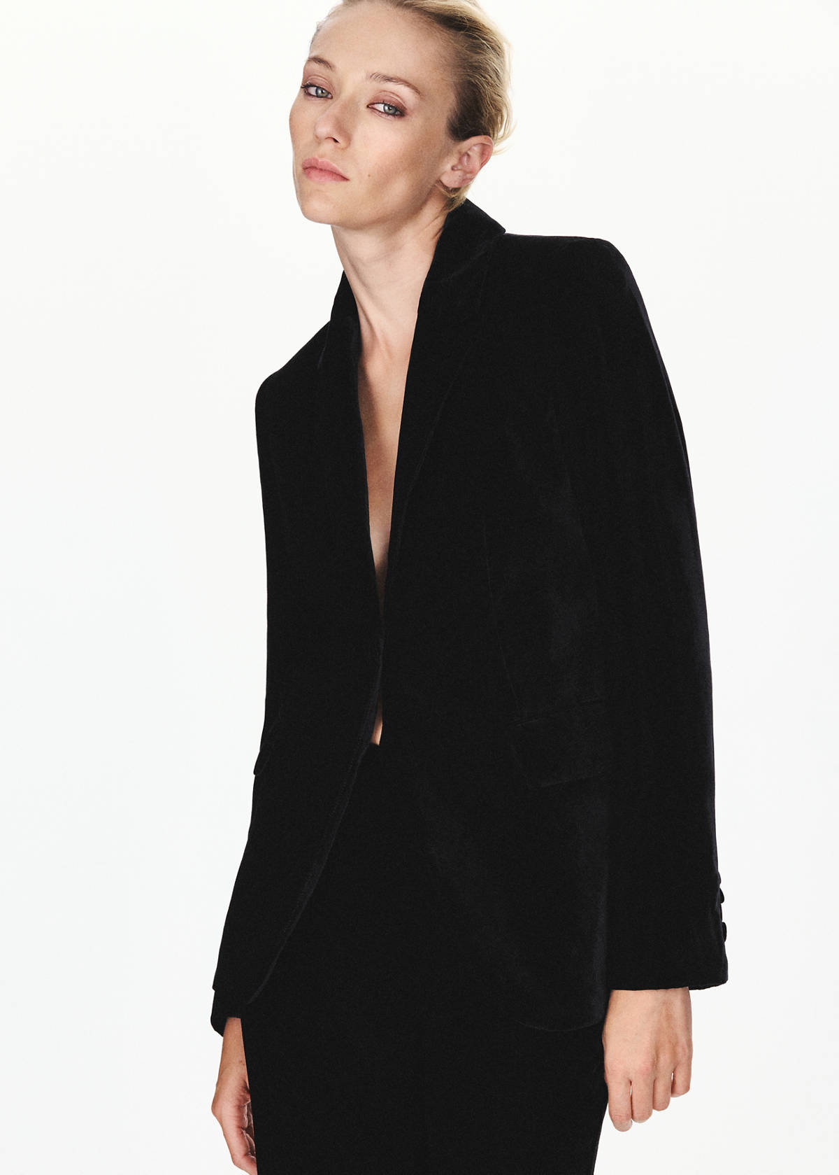 Velvet suit trousers — Black