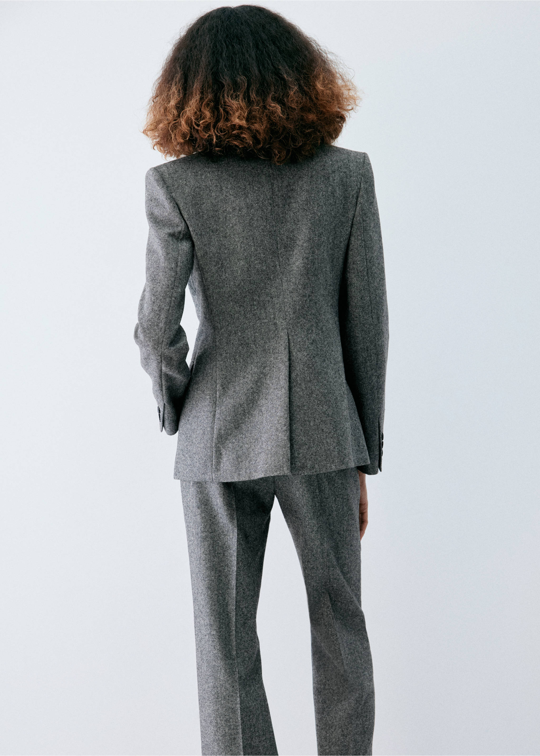 Speckled wool suit jacket - Reverse of the article, Medium Heather Grey. Ref: 37088287-00.