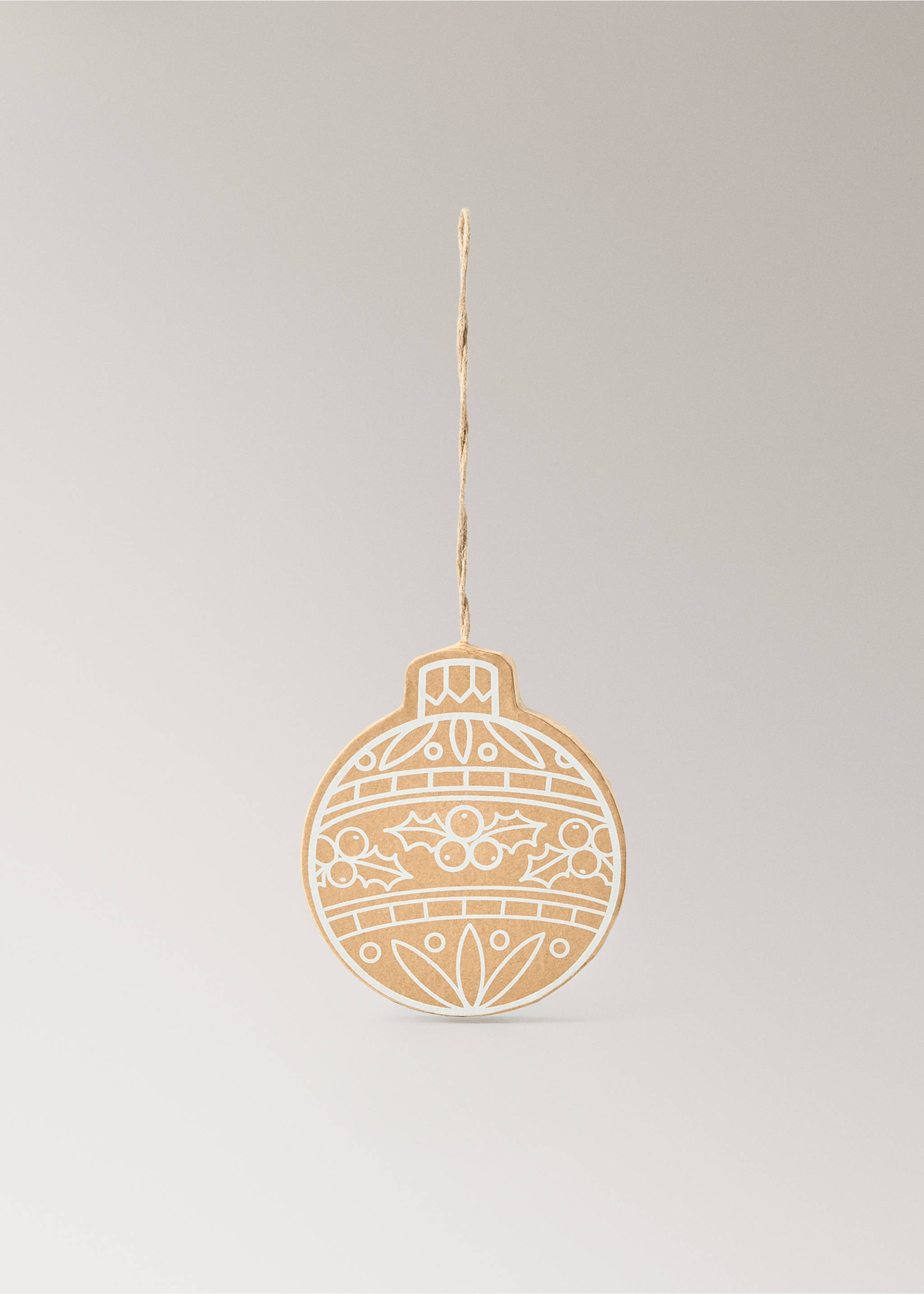 Set mit 5 Weihnachtsdekorationen aus Karton - Detail des Artikels 2, Braun. Ref: 37088631-00.