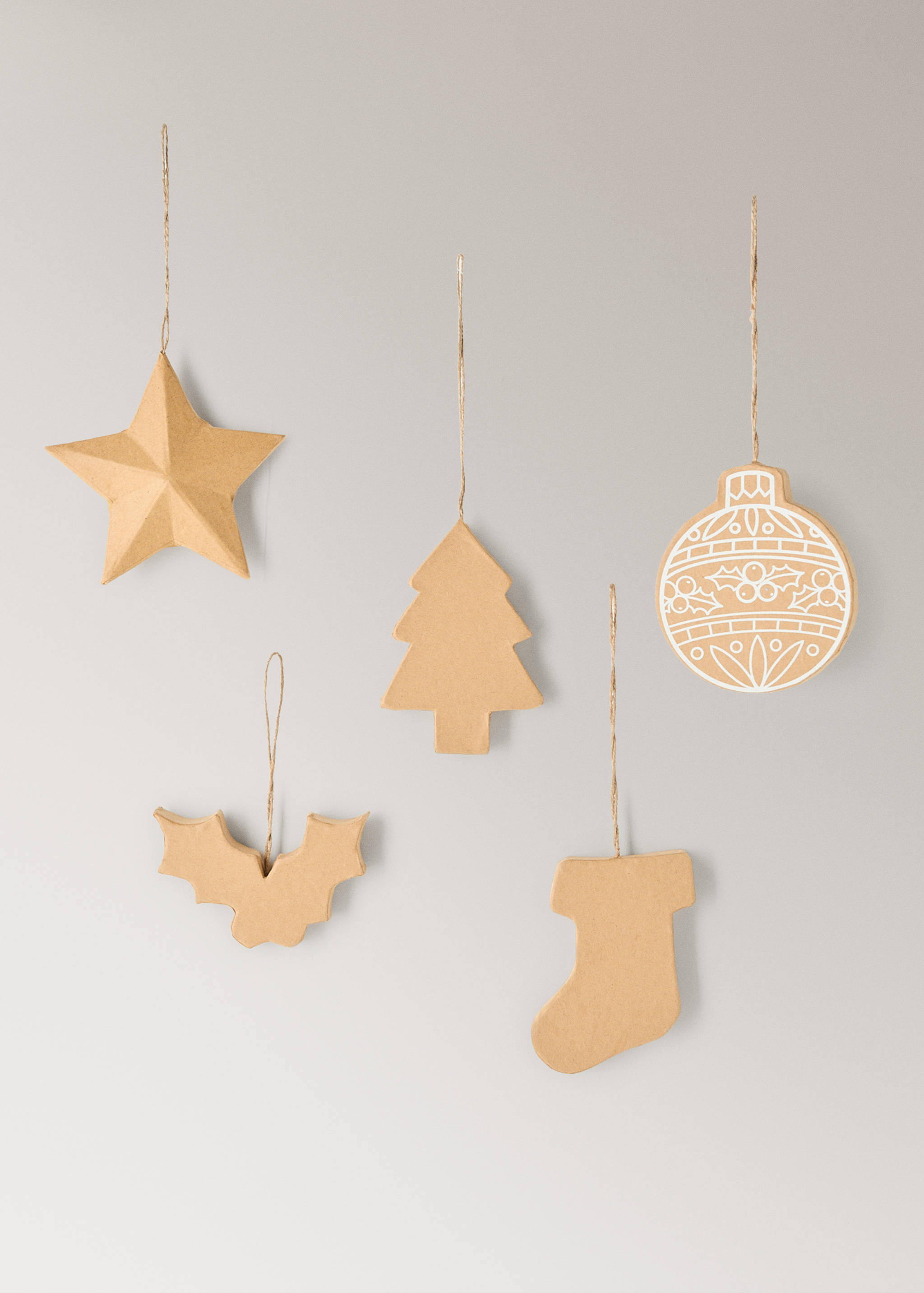 Set mit 5 Weihnachtsdekorationen aus Karton - Detail des Artikels 3
