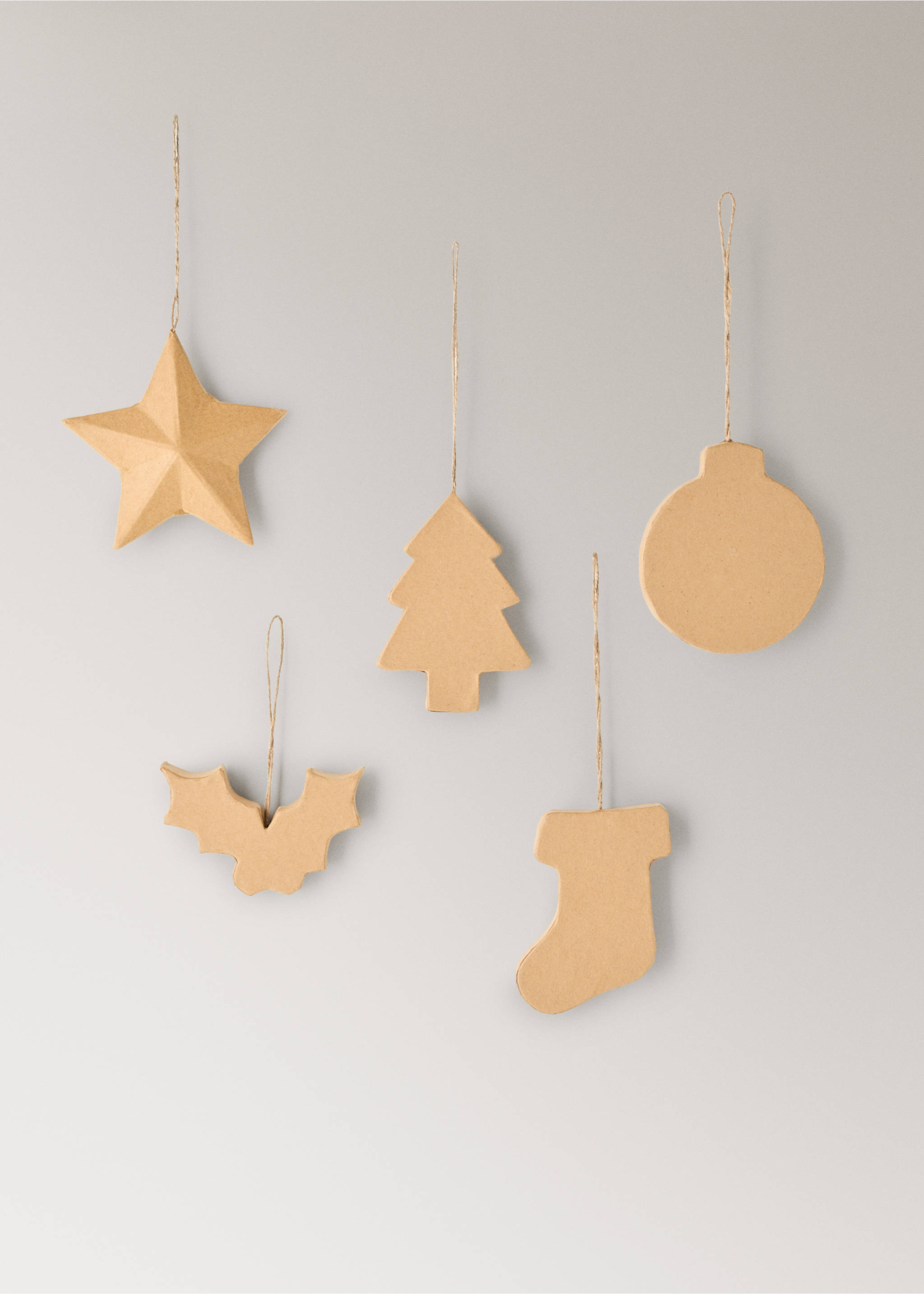 Set mit 5 Weihnachtsdekorationen aus Karton - Artikel ohne Model, Braun. Ref: 37088631-00.