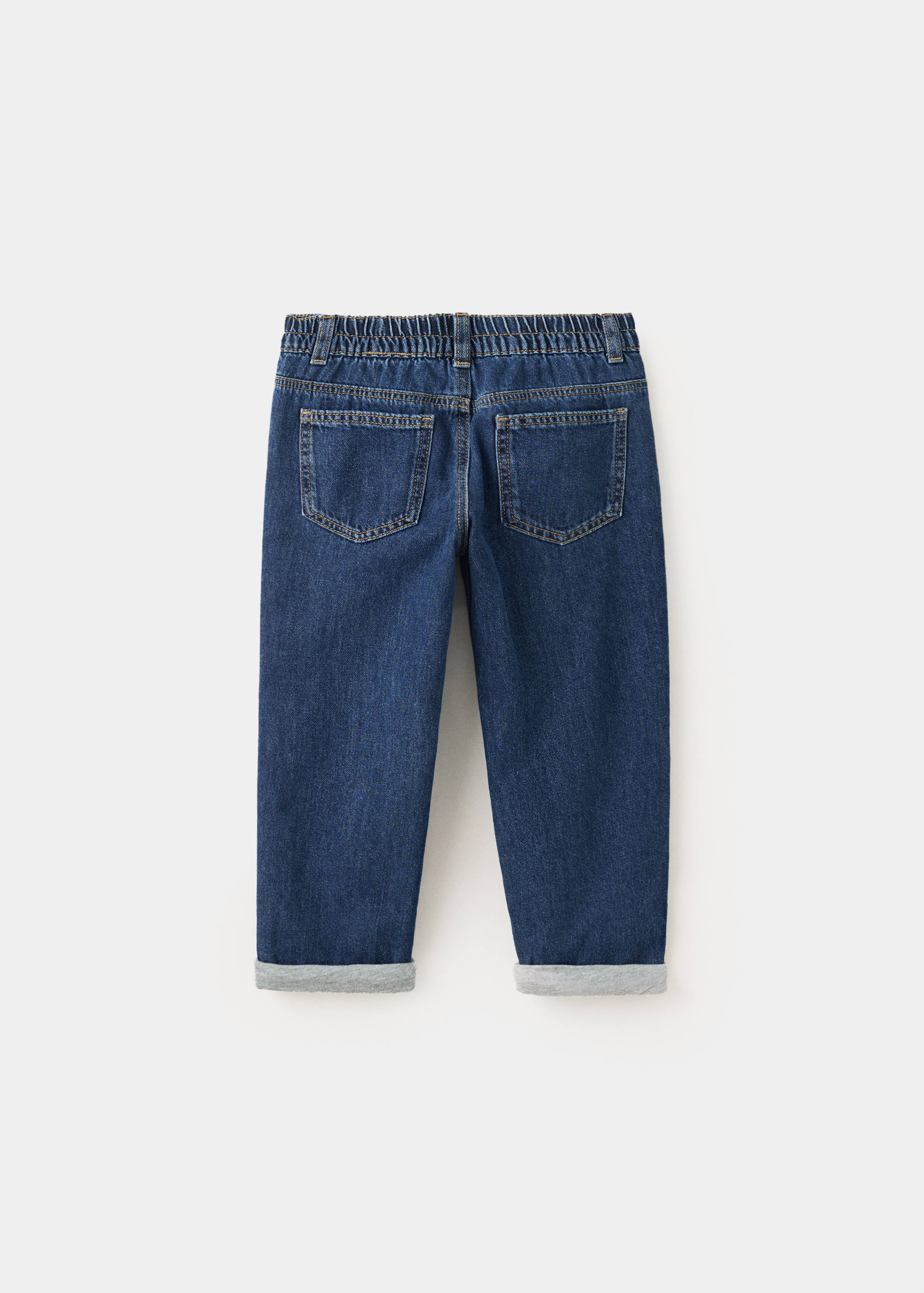 Gerade Jeans mit elastischem Bund - Rückseite des Artikels