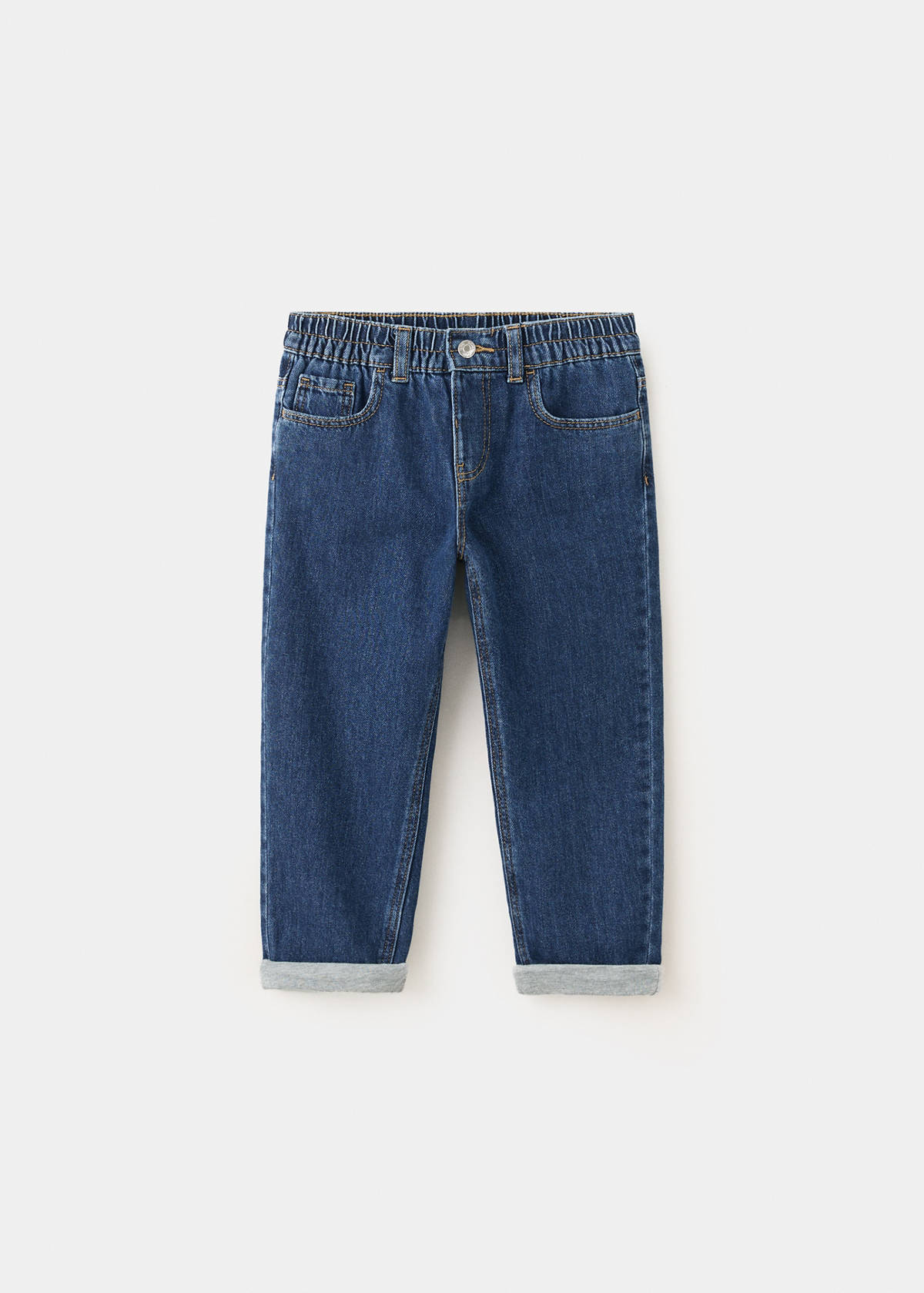 Straight-leg lined jeans — Dark Blue