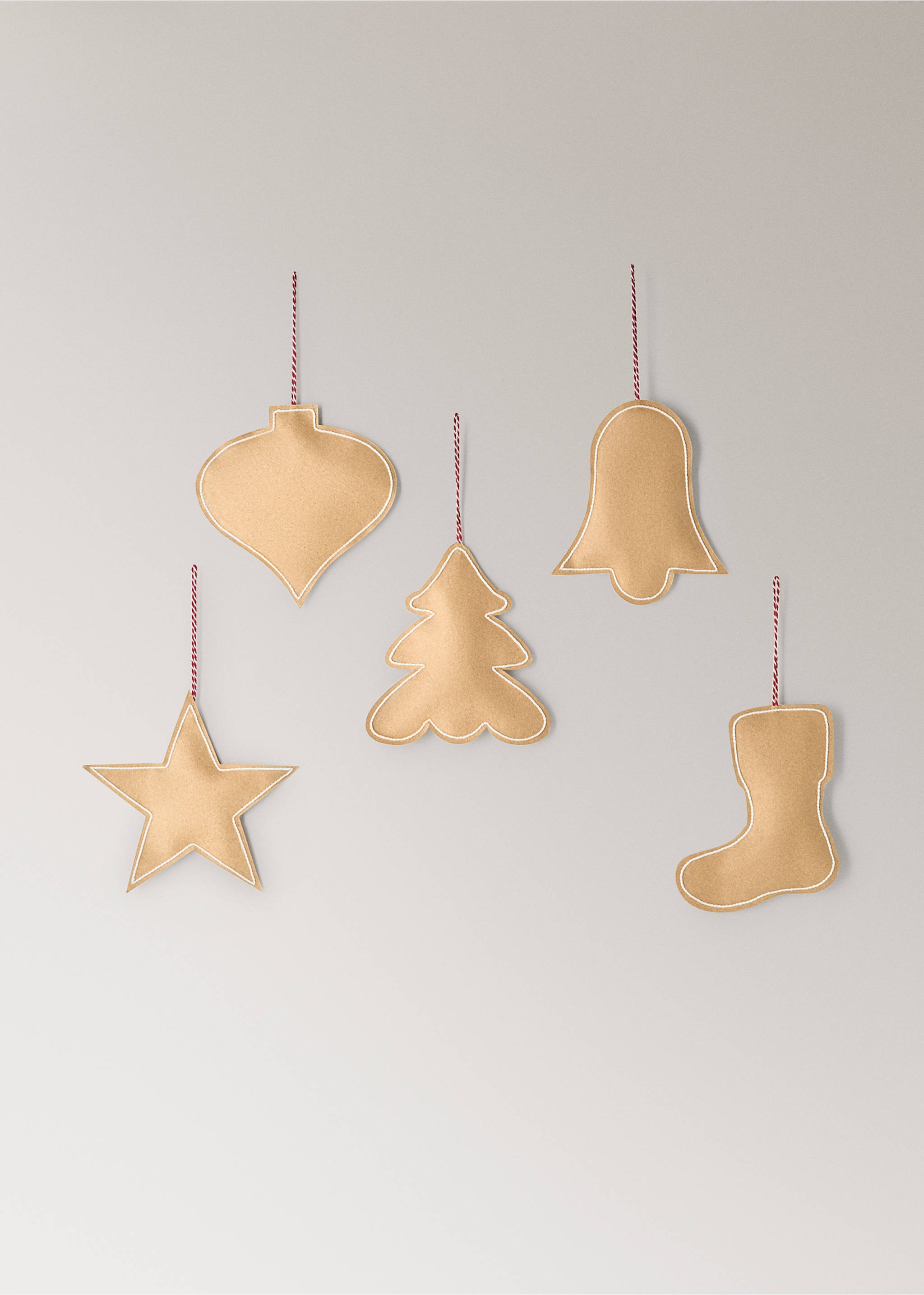Set mit 5 Weihnachtsdeko-Elementen - Artikel ohne Model, Braun. Ref: 37088634-00.