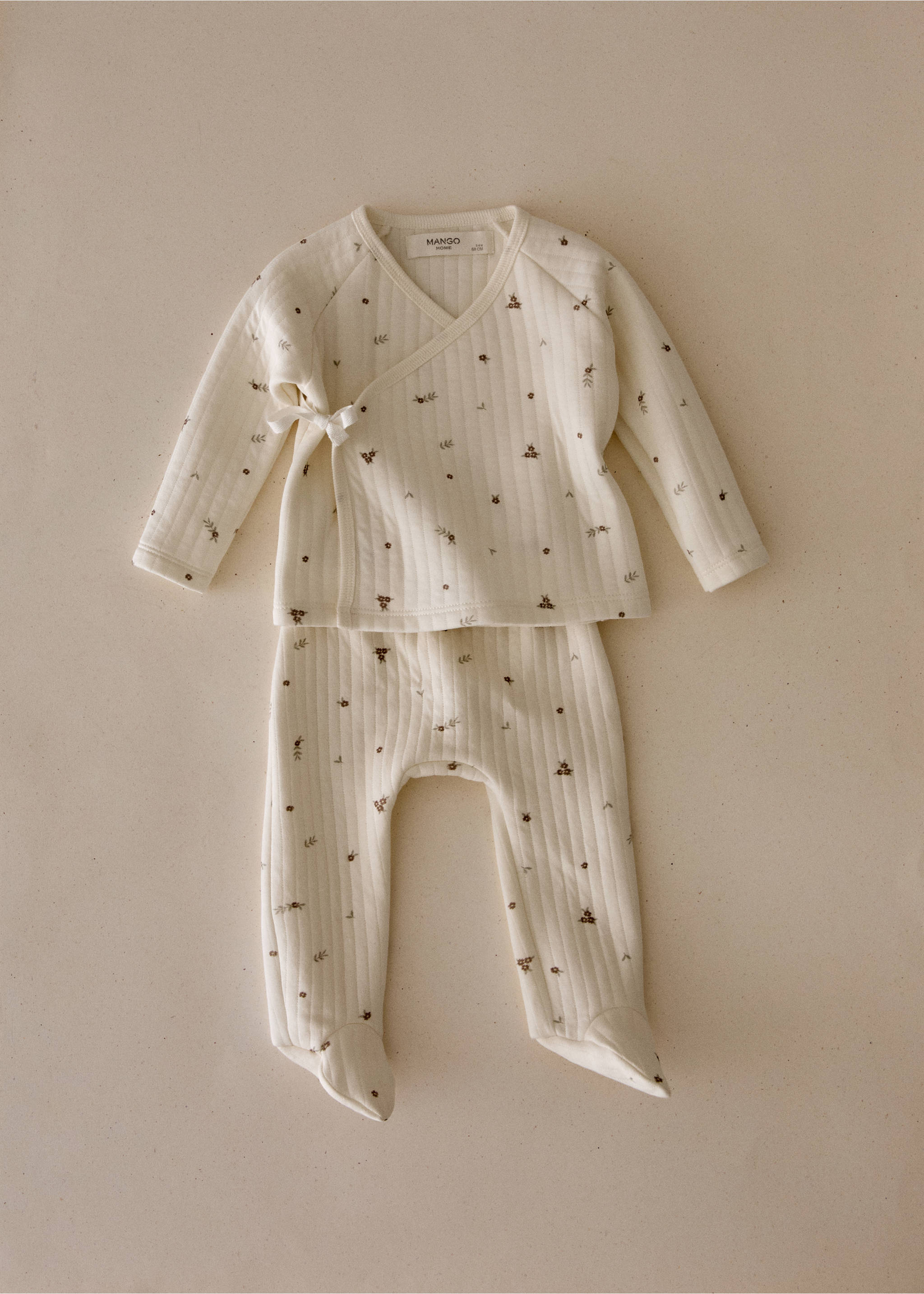 Ensemble de pyjama enfant en coton imprimé - Plan général, Blanc cassé. Ref: 37088636-00.