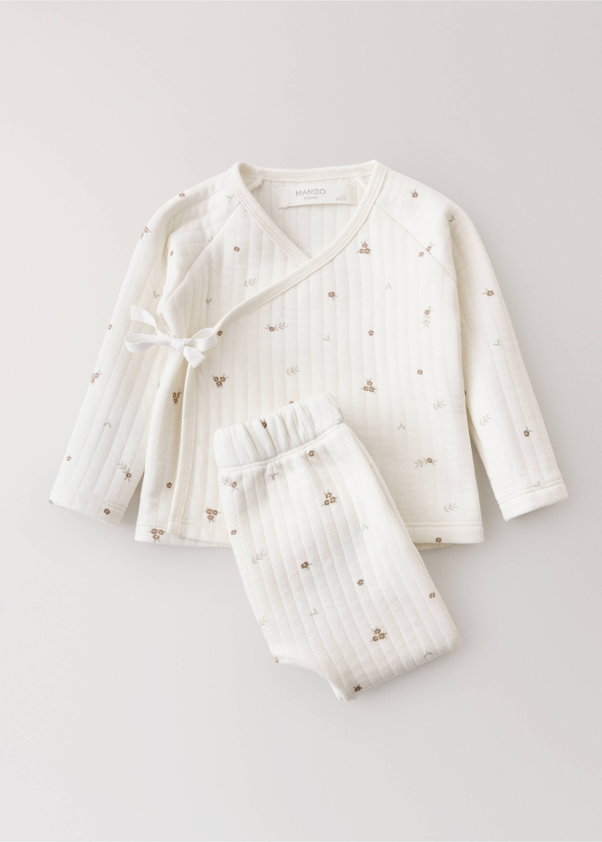 Ensemble de pyjama enfant en coton imprimé - Détail de l'article 3, Blanc cassé. Ref: 37088636-00.