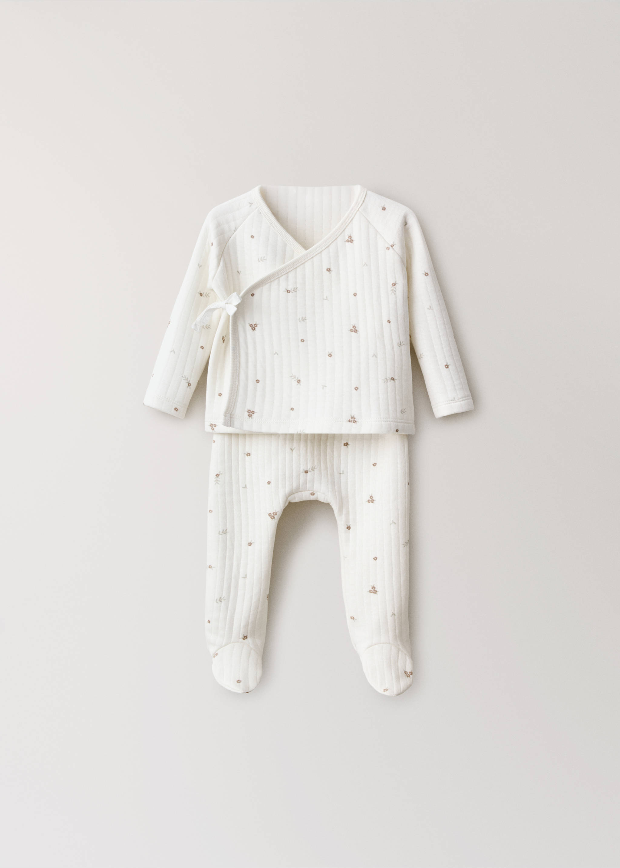 Ensemble de pyjama enfant en coton imprimé - Article sans modèle, Blanc cassé. Ref: 37088636-00.