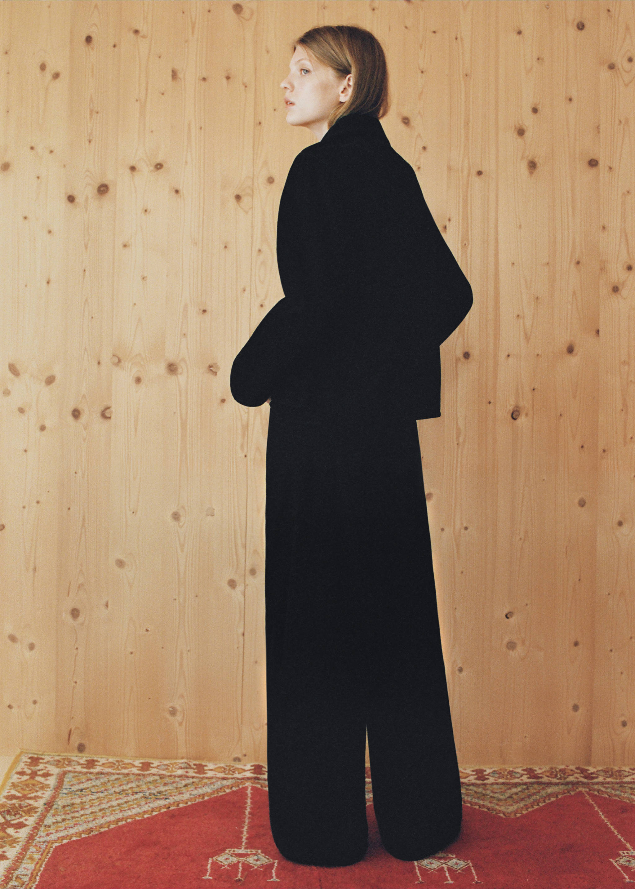 Denim jacket with lapel collar - Reverse of the article, Black. Ref: 37089113-00.