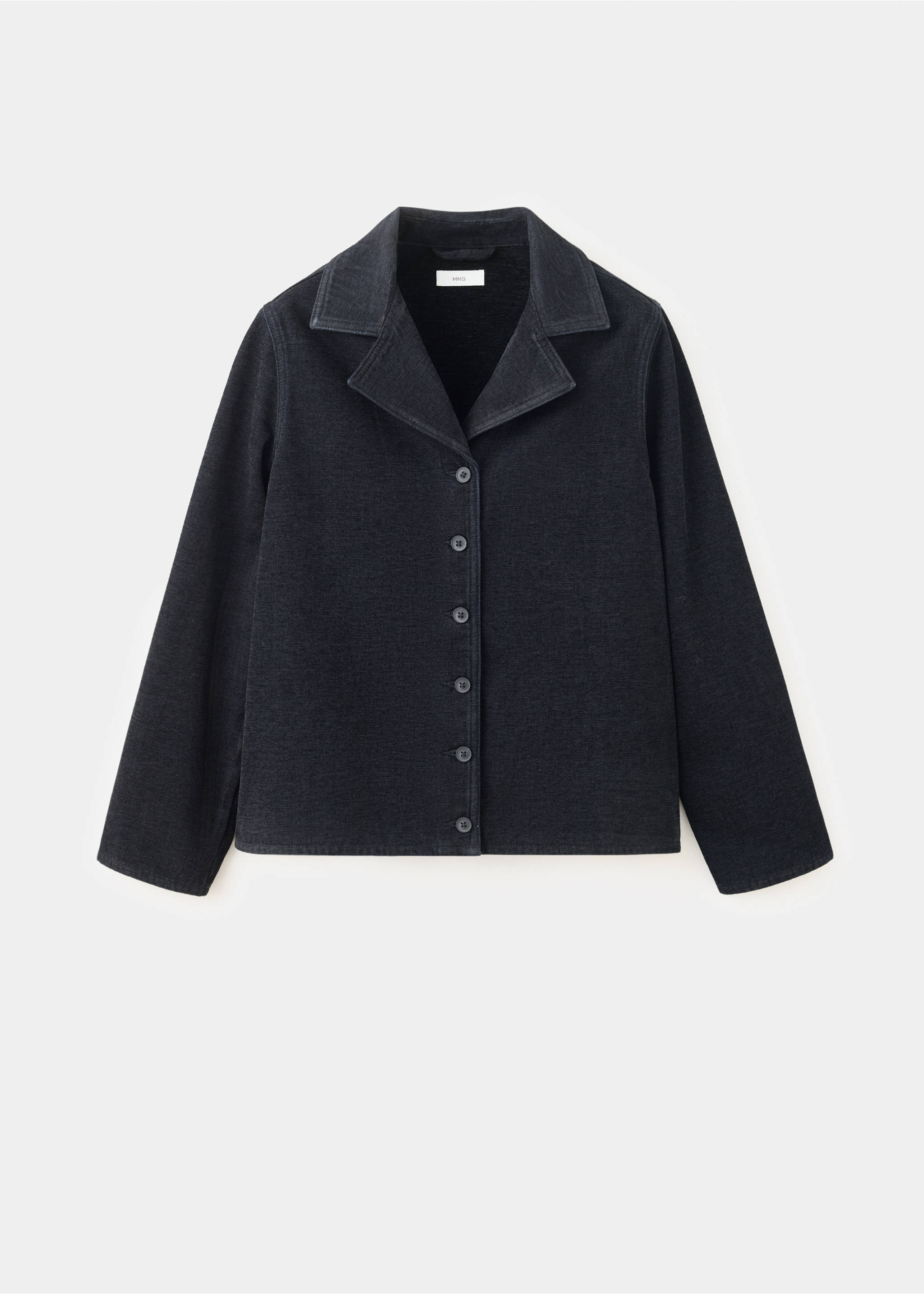 Dark grey jacket with lapel collar and front button fastening., Black. Ref: 37089113-00.