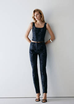 Fitted floral-print trousers — Blue 2