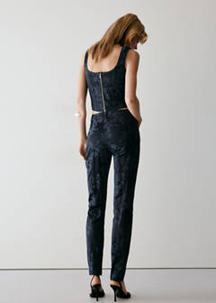 Fitted floral-print trousers — Blue 3