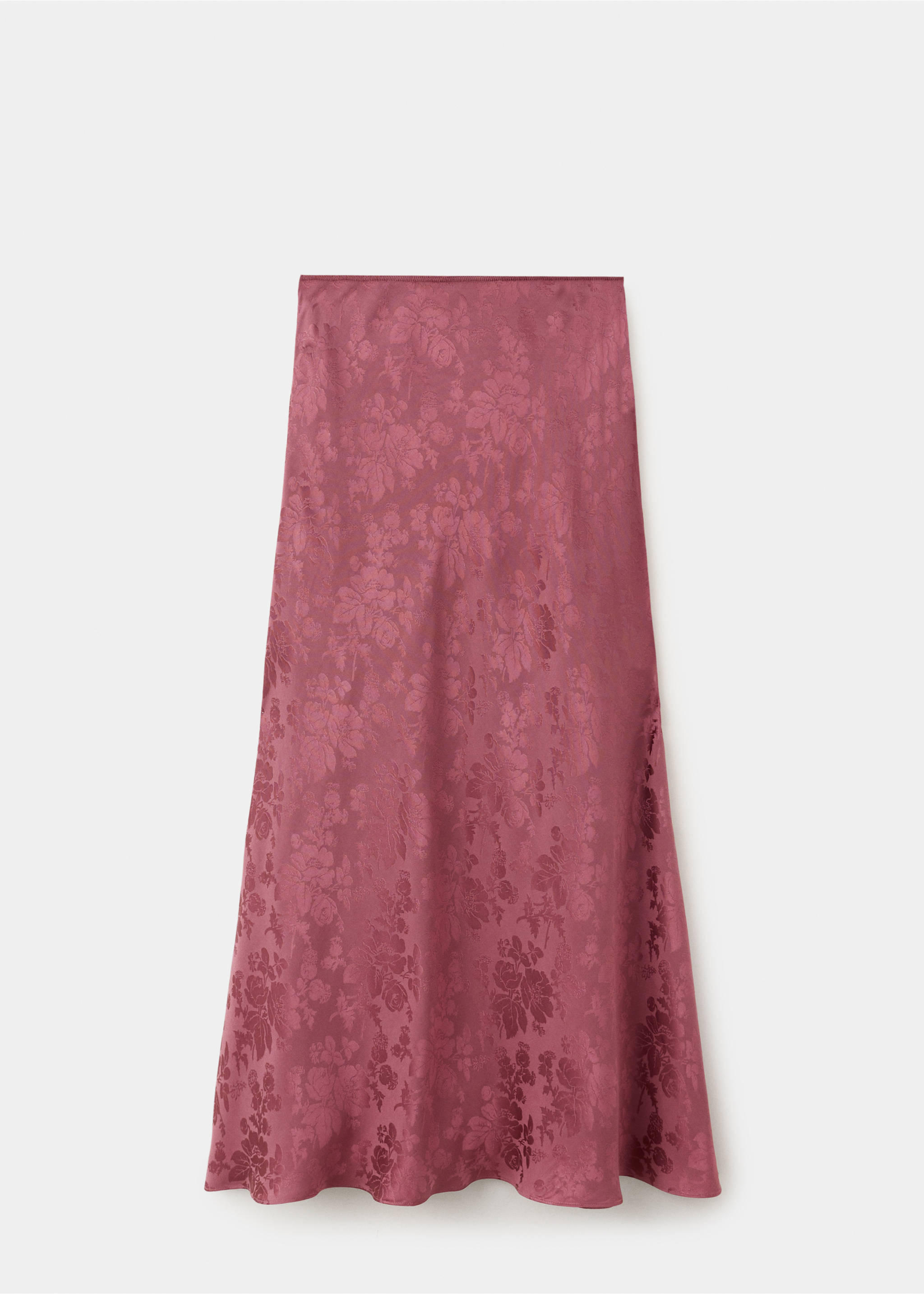 Dusty rose floral jacquard midi skirt with an A-line silhouette., Pink. Ref: 37089119-00.