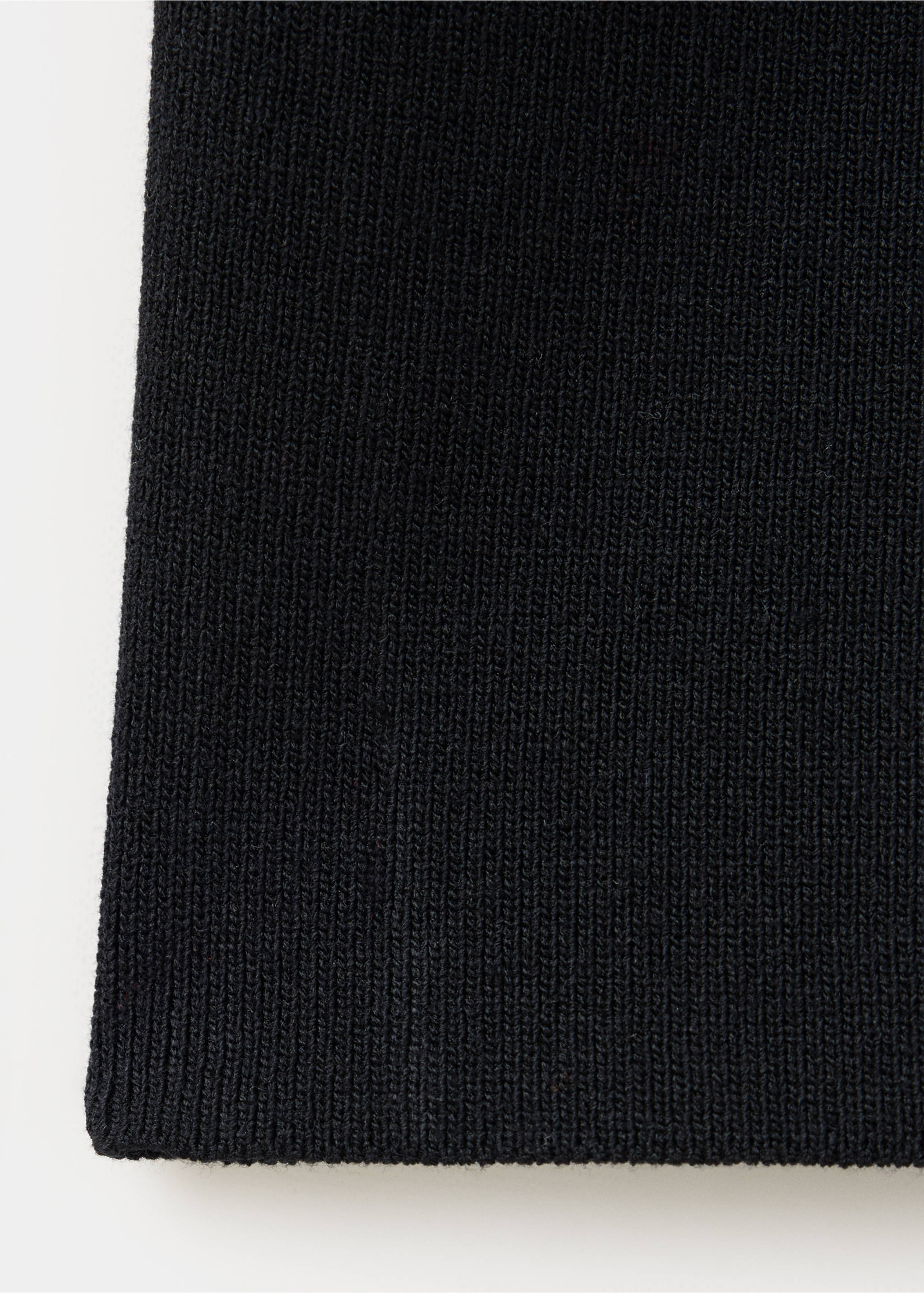 Close-up of black knitted top fabric showing fine ribbed texture., Black. Ref: 37089120-00.