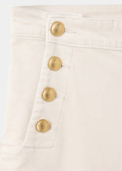 Velvet trousers with buttons — Ecru 7