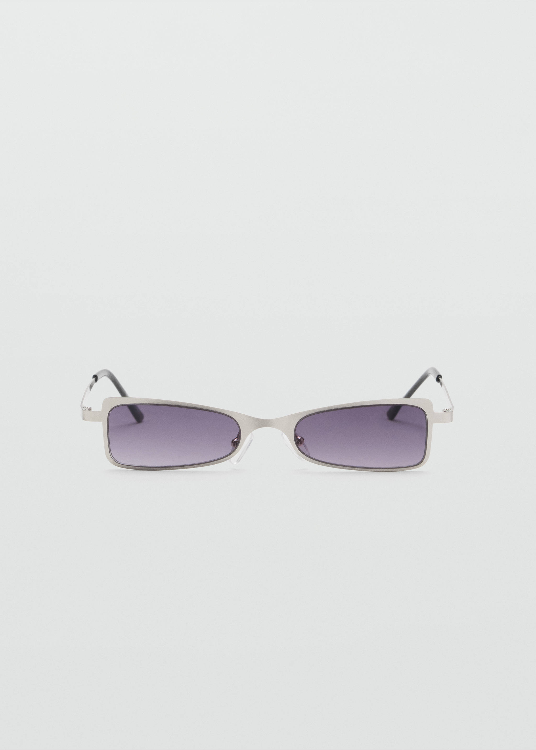Gafas de sol plateadas finas con montura estrecha rectangular y lentes tintadas degradadas., Plata. Ref: 37089137-00.