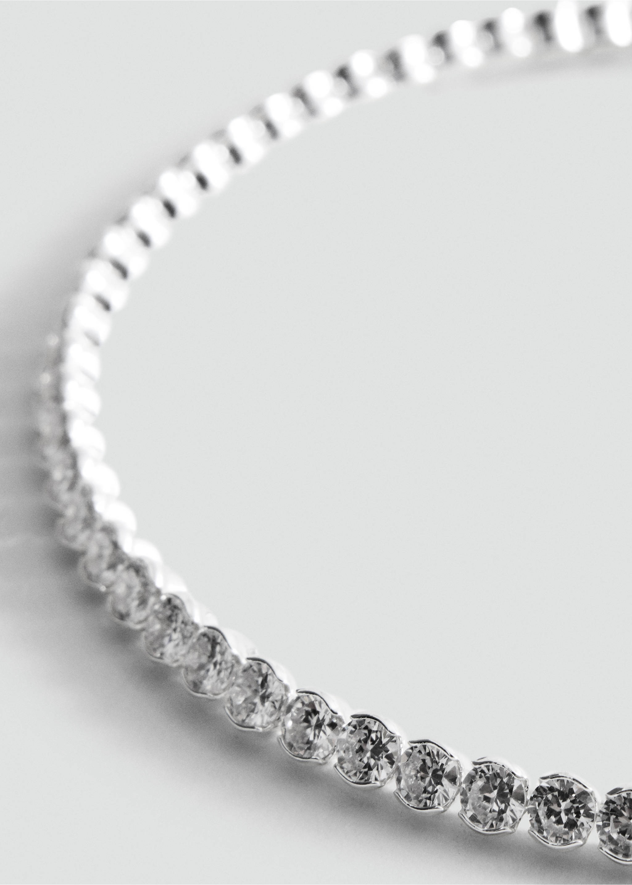 Silver-toned crystal collar necklace in a three-quarter view., Silver. Ref: 37089140-00.
