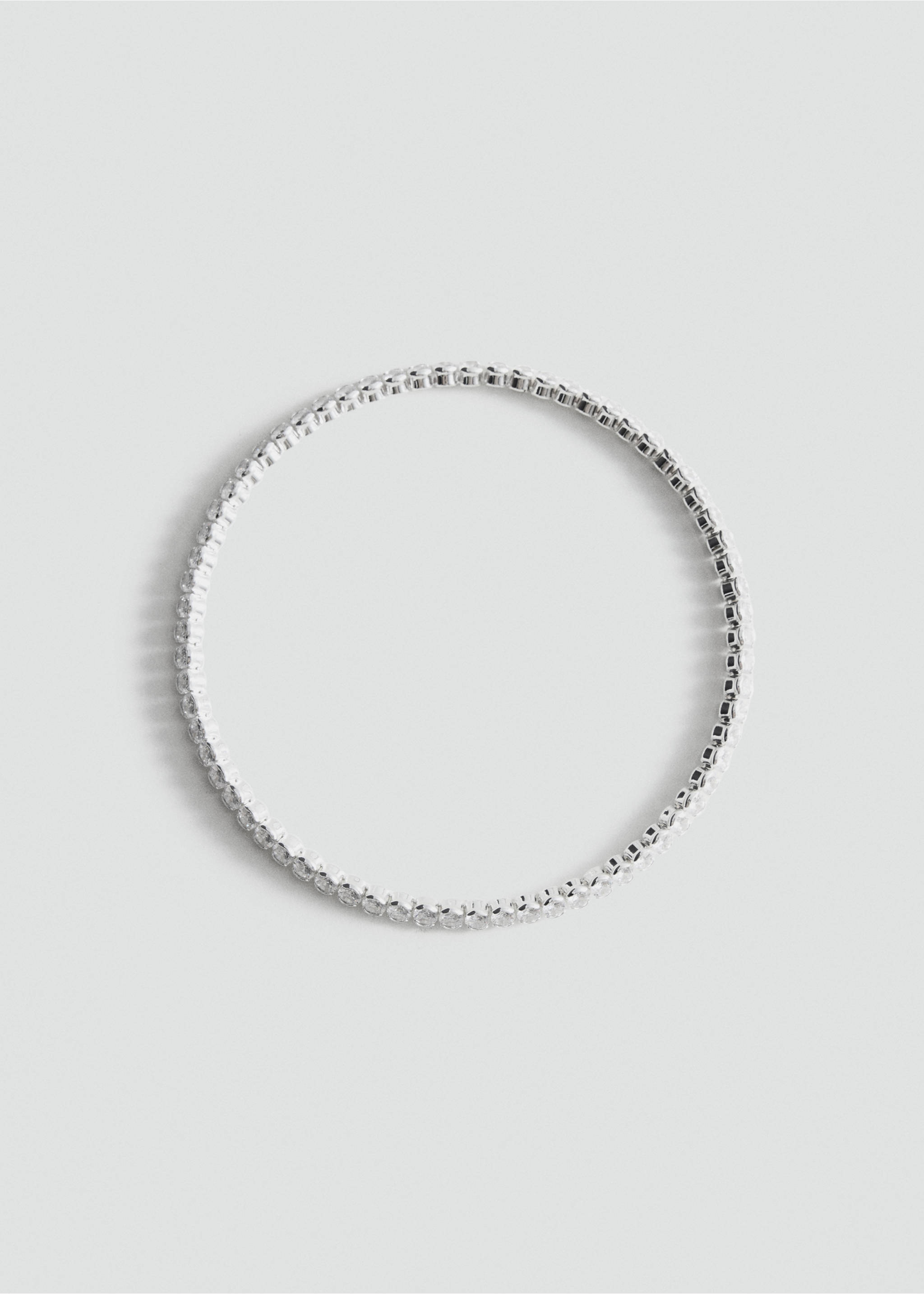 Silver-tone rhinestone-encrusted rigid collar., Silver. Ref: 37089140-00.