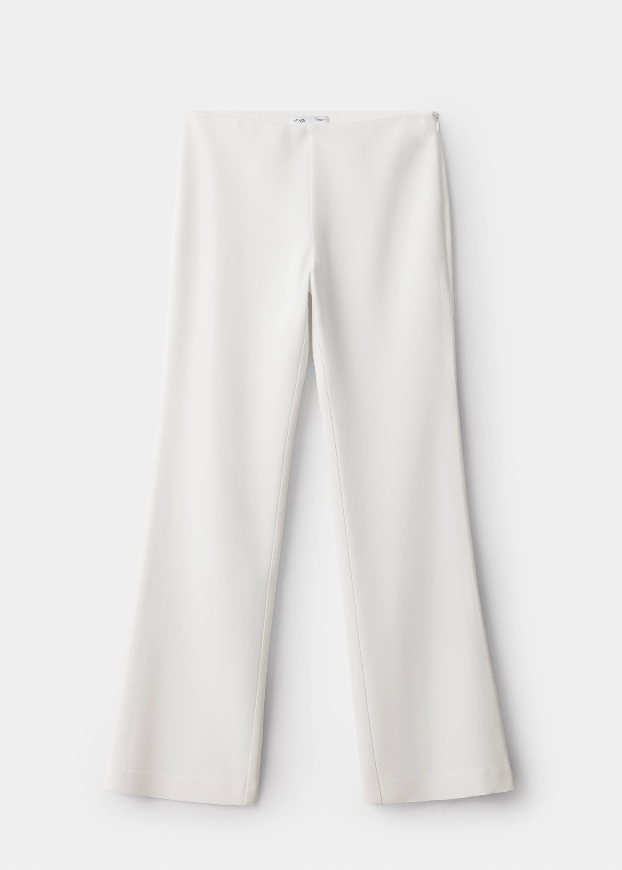 White trousers in a straight-leg silhouette with a side zip., Ecru. Ref: 37089143-00.