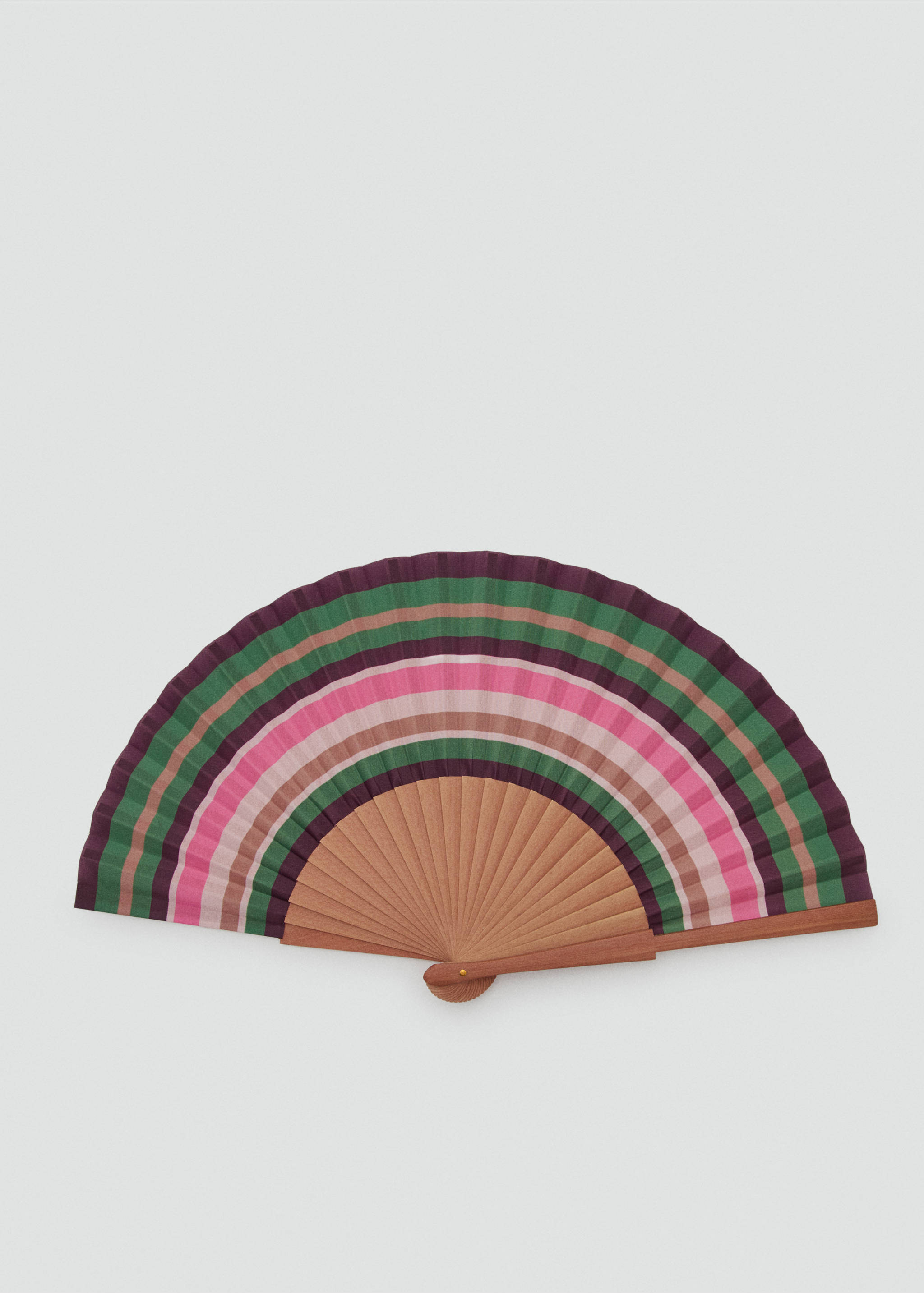 Bicolour striped fan - Article without model, Green. Ref: 37091328-00.