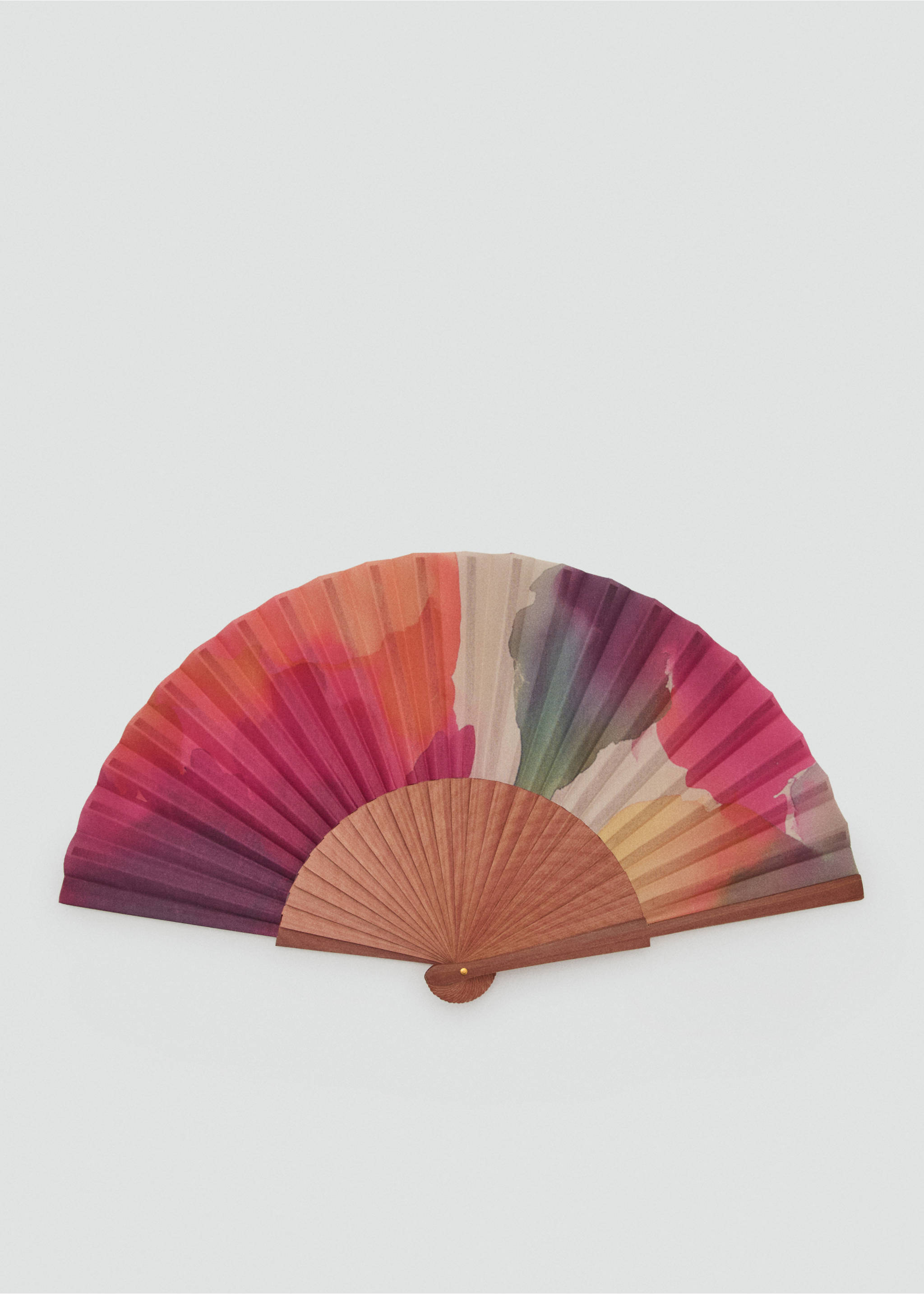 Bicolour striped fan - Article without model, Fuchsia. Ref: 37091328-00.