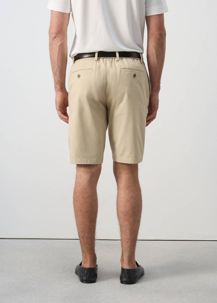 Slim-fit chino cotton bermuda shorts — Beige