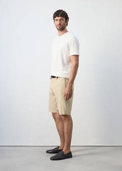 Slim-fit chino cotton bermuda shorts — Beige 5