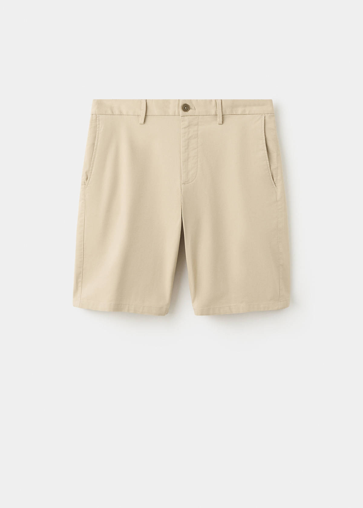 Slim-fit chino cotton bermuda shorts — Beige