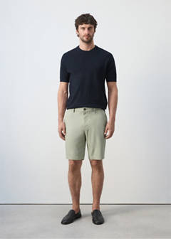 Slim-fit chino cotton bermuda shorts — Mint Green 2