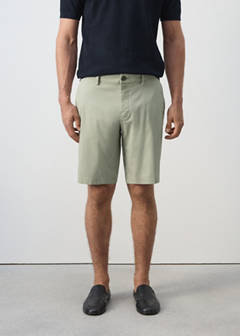 Slim-fit chino cotton bermuda shorts — Mint Green 1