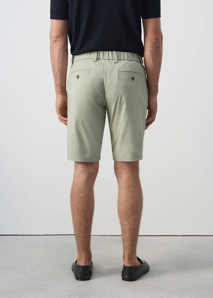 Slim-fit chino cotton bermuda shorts — Mint Green