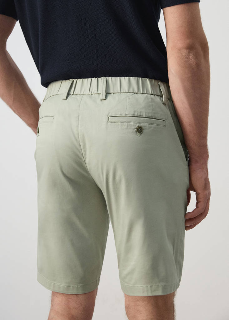 Slim-fit chino cotton bermuda shorts — Mint Green