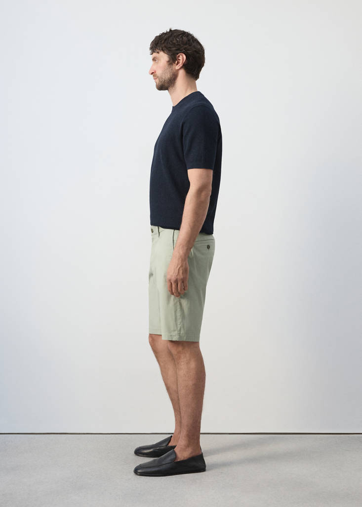 Slim-fit chino cotton bermuda shorts — Mint Green