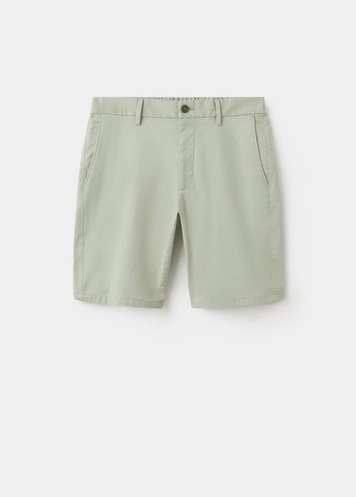 Slim-fit chino cotton bermuda shorts — Mint Green