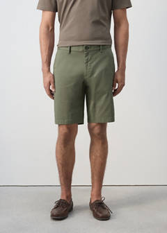 Slim-fit chino cotton bermuda shorts — Forest Green 1